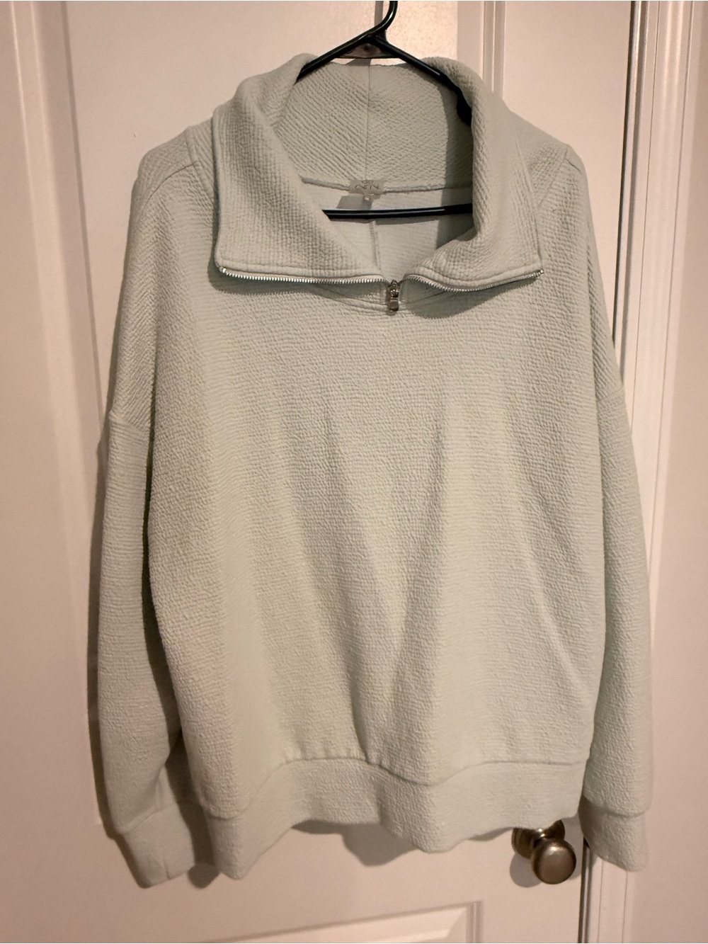 CALIA by Carrie Underwood Mint Green Half-Zip Cowl Sweater